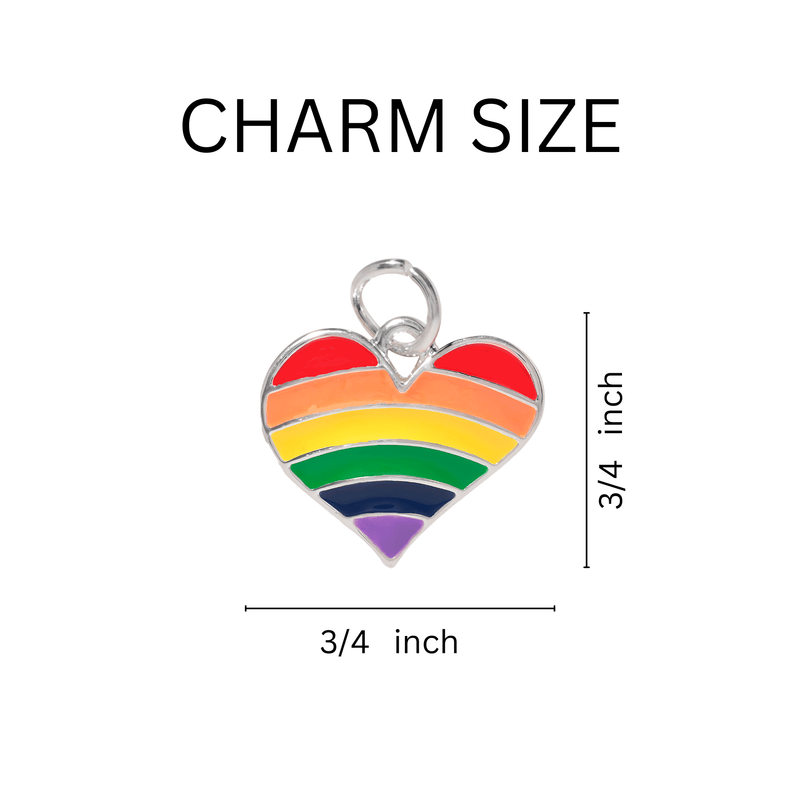 Rainbow Flag Heart Hanging Earrings, LGBTQ Gay Pride Awareness