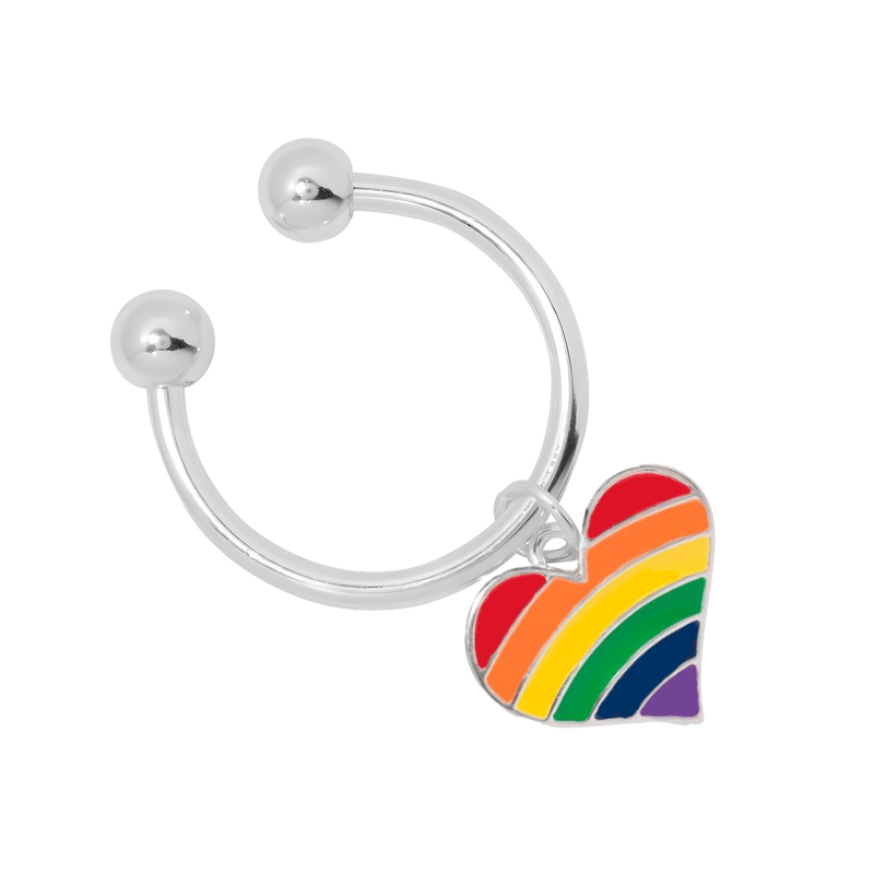 Rainbow Heart Key Chain, LGBTQ Gay Pride Awarenesss