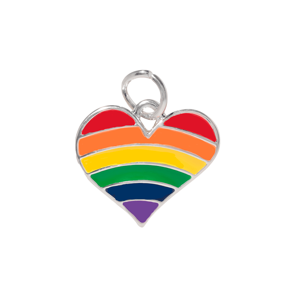 Bulk Rainbow Heart Shaped Charms, LGBTQ Gay Pride Charms  - We Are Pride