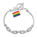 Rainbow Rectangle Shaped LGBTQ Pride Flag Charm Bracelets, Awareness