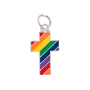 Bulk, Wholesale Rainbow Striped Cross Shaped Charms, LGBTQ Gay Pride Jewelry