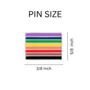 Rectangle Philadelphia 8 Stripe Pride Bulk Rainbow Pins