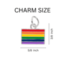 Rectangle Bulk Rainbow LGBTQ Pride Charms, LGBTQ Gay Pride Jewelry