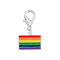 Rectangle Rainbow LGBTQ Pride Hanging Charms, LGBTQ Gay Pride Jewelry