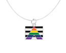 Rectangle Straight Ally LGBTQ Pride Necklaces, LGBTQ Gay Pride Awareness