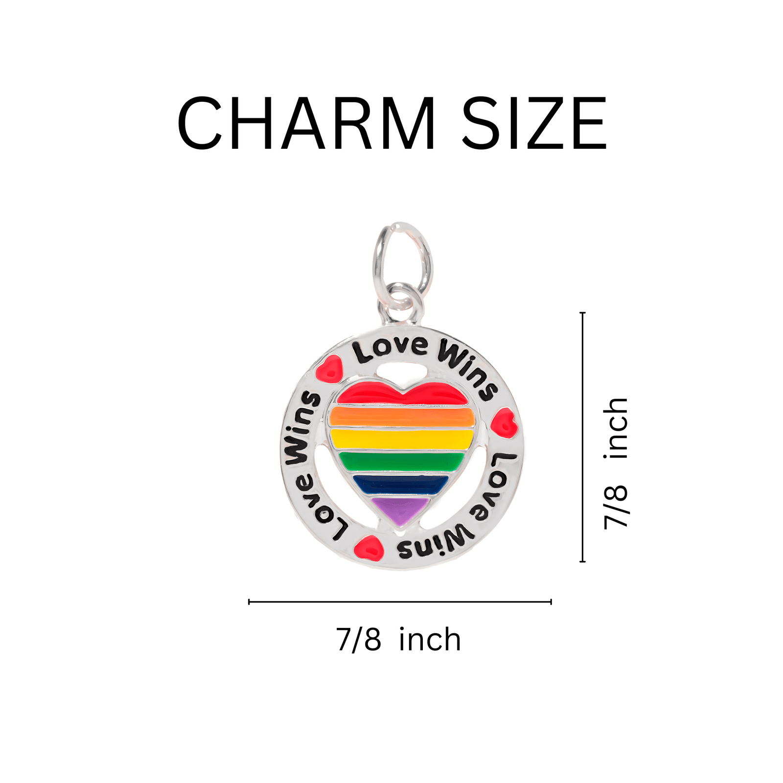 Rainbow Heart Love Wins Charms, We Are Pride