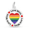 Round Rainbow Heart Love Wins Charms