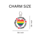 Round Rainbow Heart Love Wins Retractable Charm Bracelets - We Are Pride