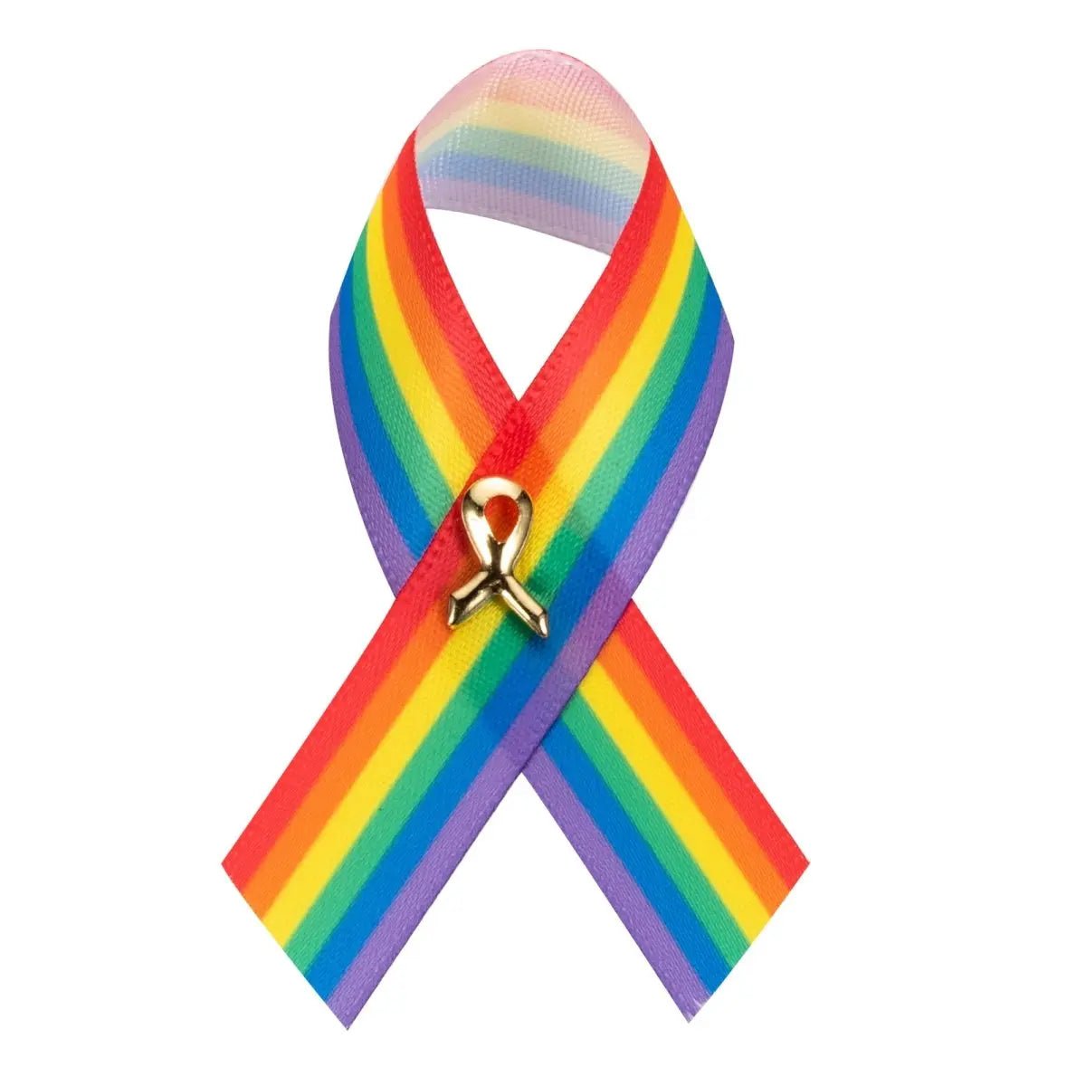 Pride Ribbion Pin Satin Rainbow Ribbon Pin, Inexpensive Rainbow Ribbon PRIDE Pins – We ...