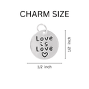Silver Circle Love Is Love Charm Necklaces, LGBTQ Gay Pride Awareness