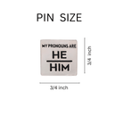 He/Him Square Pronoun Pins for Gay Pride, Wholesale Pronoun Jewelry