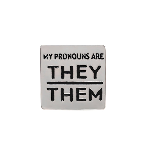 They/Them Square Pronoun Pins for Gay Pride, PRIDE Pins