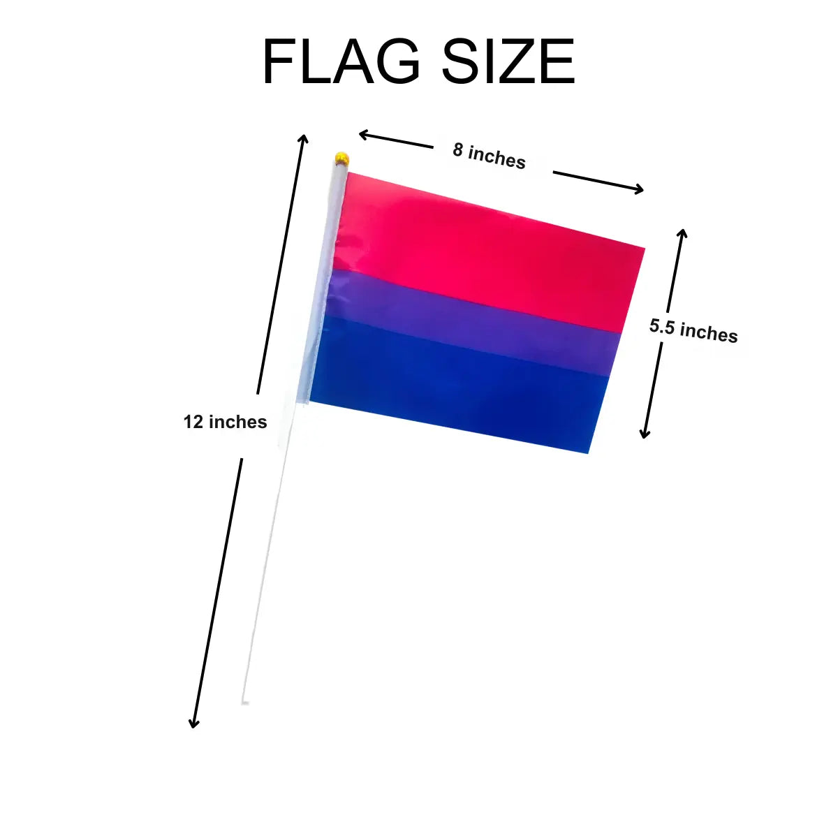 Small Bisexual Flags on a Stick Wholesale, Bulk Gay Pride Parade Flags ...