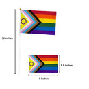 Daniel Quasar Inclusive Progress Pride Flags on a Stick, Gay Pride Parade Flags