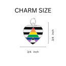 Straight Ally Heart Hanging Earrings, LGBTQ Gay Pride Awareness