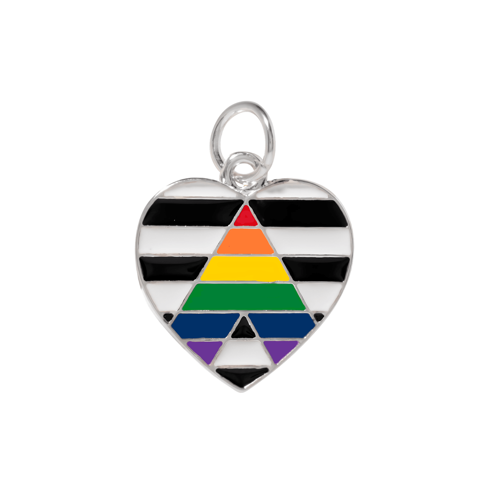 Straight Ally LGBTQ Heart Charms, LGBTQ Gay Pride Jewelry