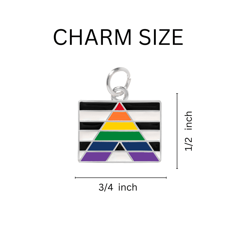 Straight Ally, Heterosexual Ally Rectangle Flag Key Chains in Bulk Wholesale, Gay Pride Awareness Jewelry