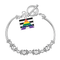 Straight Ally Rectangle Charm Beaded Bracelets, Gay Pride Awareness