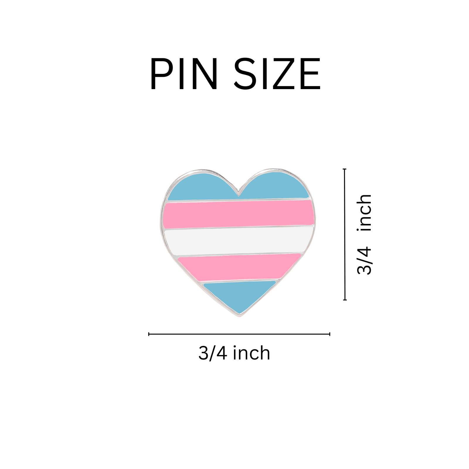 Transgender Heart Shaped Pins, LGBTQ Gay Pride Awareness