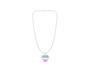 Transgender Heart Charm Necklaces, LGBTQ Gay Pride Awareness