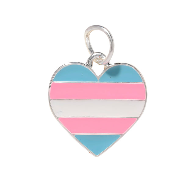 Transgender Heart Charms, LGBTQ Gay Pride Jewelry