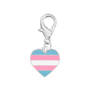 Transgender Heart Hanging Charm, LGBTQ Gay Pride Awarenesss, LGBTQ Gay Pride Awareness