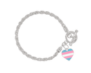 Transgender Heart Shaped Flag Silver Rope Bracelets - We Are Pride