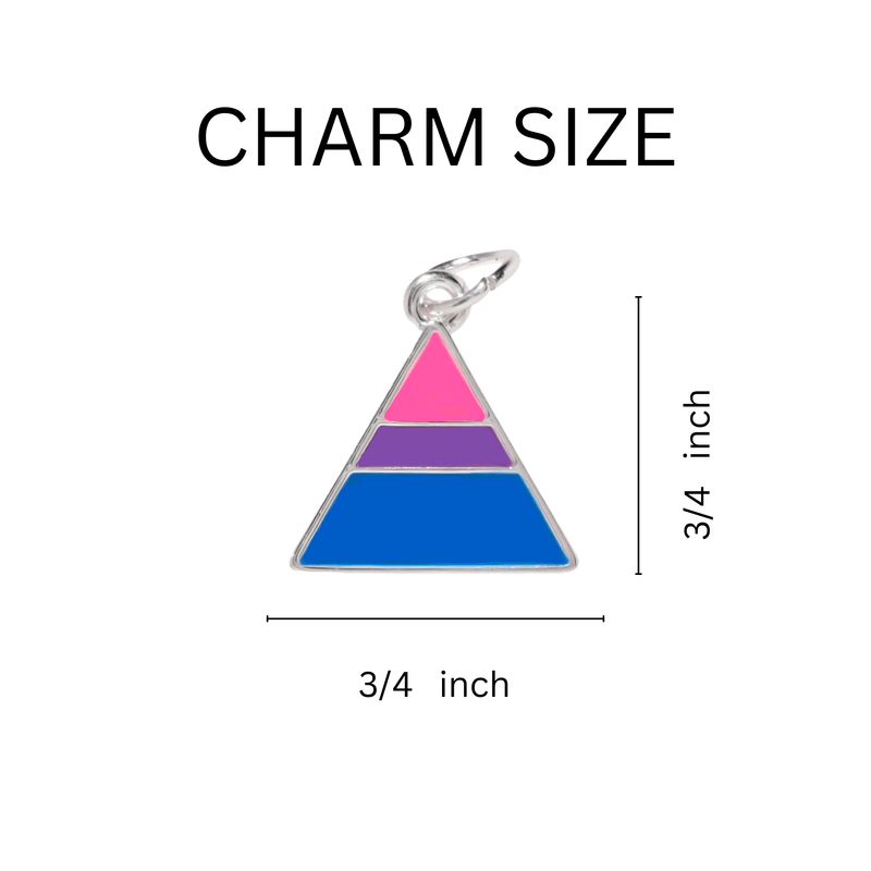Bulk Triangle Shaped Bisexual Flag Chunky Charm Bracelets, Wholesale Jewelry
