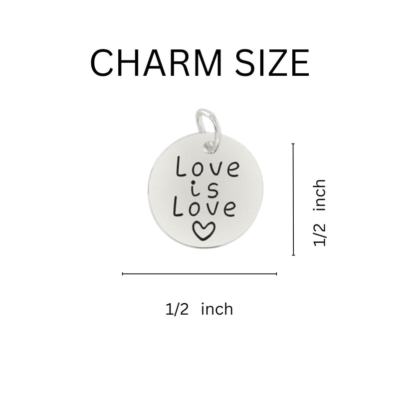 Love Is Love Circle Gay Pride Retractable Charm Bracelets - We Are Pride Wholesale