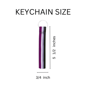 Bulk Asexual Flag Colored Lanyard Style Keychains for PRIDE Parades