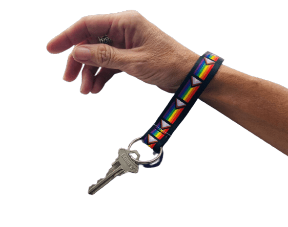 Daniel Quasar's Flag Lanyard Style Keychains, Progress Pride Keychains