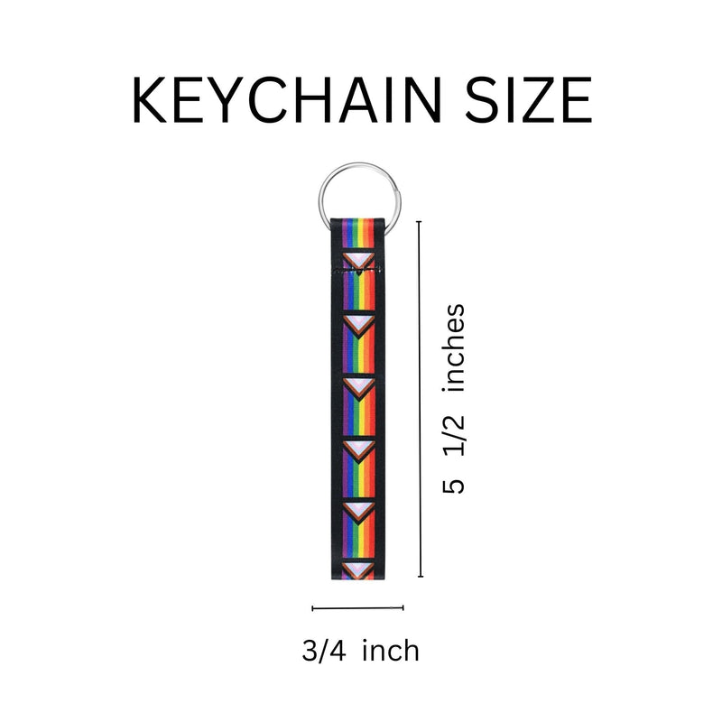 Daniel Quasar's Flag Lanyard Style Keychains, Progress Pride Keychains