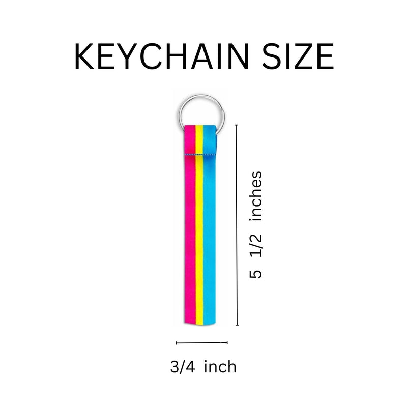 Bulk Pansexual Flag Colored Lanyard Style Keychains for PRIDE Parades