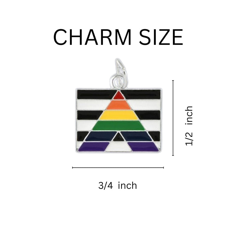 Rectangle Straight Ally LGBTQ Pride Charms - We Are Pride Wholesale