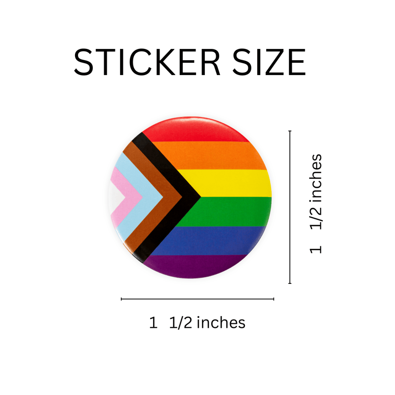 Daniel Quasar Flag Circle Stickers, Progress Pride Flag Circle Stickers