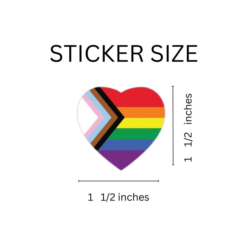 Daniel Quasar "Progress Pride" Heart Stickers, LGBTQ Gay Pride Awareness