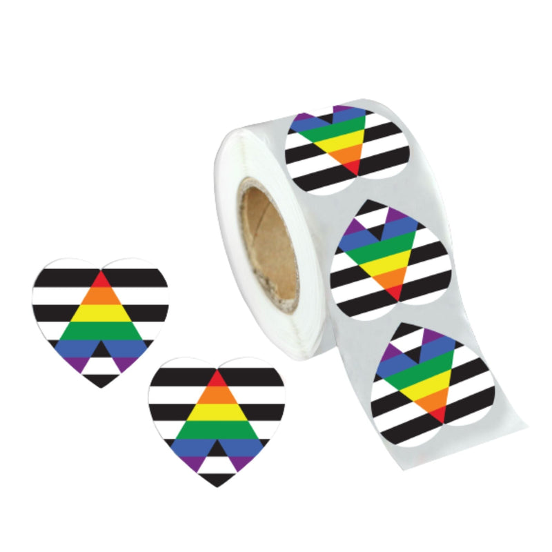 Heart Shaped Straight Ally Allies LGBTQ Gay Pride Stickers, LGBTQ Gay Pride Awareness
