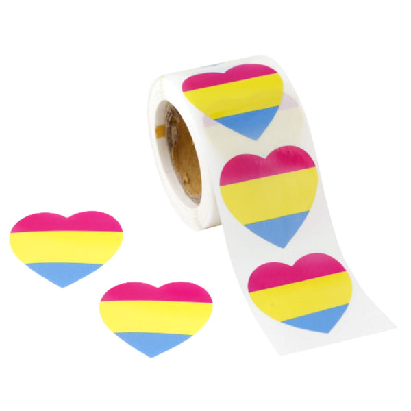 Pansexual Heart Stickers, LGBTQ Gay Pride Awareness - We Are Pride Wholesale