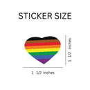 Philadelphia 8 Stripe Bulk Rainbow Gay Pride Flag Heart Stickers, LGBTQ Gay Pride Awareness