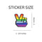 Rainbow Striped Peace Sign Hand Stickers, LGBTQ Gay Pride Awareness