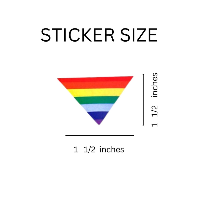 Bulk Rainbow Triangle Shaped Stickers, LGBTQ Gay Pride Awareness