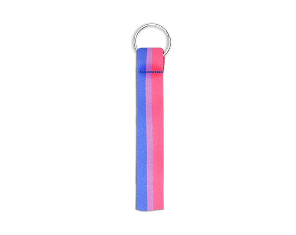 Bulk Bisexual Flag Colored Lanyard Style Keychains for PRIDE Parades