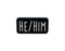 He Him Black Rectangle Silicone Pronoun Pins for Gay Pride
