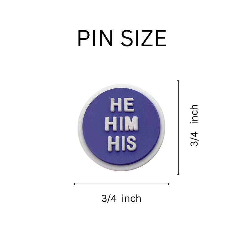 He Him Silicone Pronoun Pins for Gay Pride, LGBTQ Gay Pride Jewelry