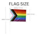 Large "Progress Pride" by Daniel Quasar Flags on a Stick, Bulk Gay Pride Parade Flags