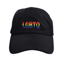 Bulk Embroidered LGBTQ Rainbow Baseball Hats in Black - We Are Pride Wholesale