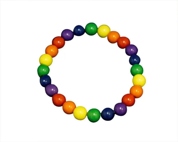 Rainbow Colored Beaded Stretch Bracelets - We Are Pride Wholesale