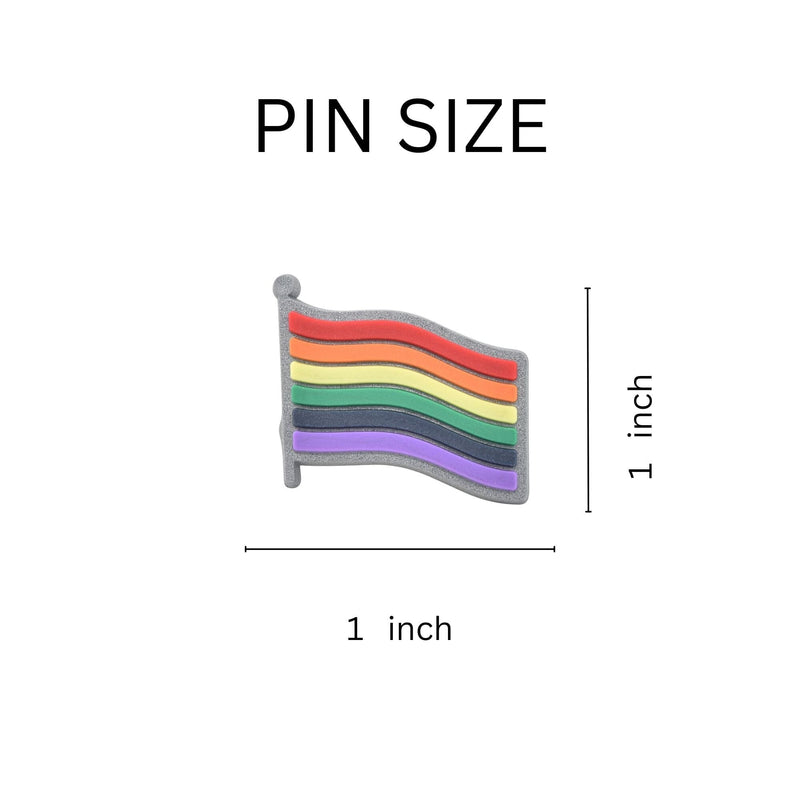 Rainbow Flag Shaped Silicone Gay Pride Pins - We Are Pride Wholesale