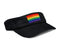 Wholesale Embroidered Rectangle Bulk Rainbow Flag Visors in Black, LGBTQ Gay Pride Awareness