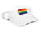 Embroidered Rainbow Rectangle Flag Visors in White - We Are Pride Wholesale